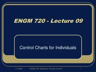 ENGM 720 - Lecture 09