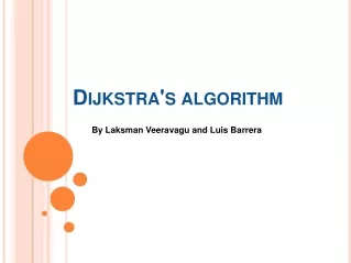 Dijkstra's algorithm