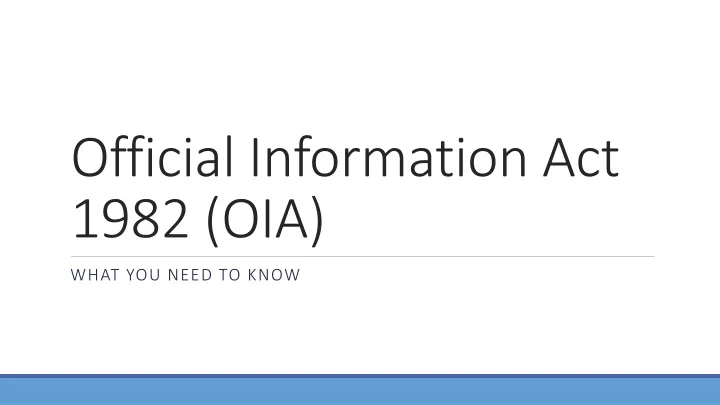 official information act 1982 oia