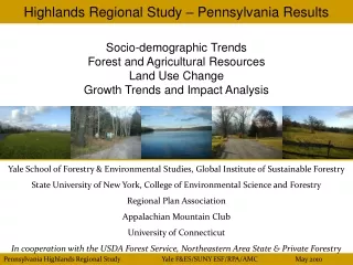 Highlands Regional Study – Pennsylvania Results