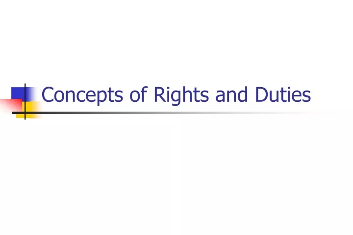 concepts of rights and duties