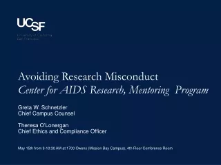 Avoiding  Research Misconduct