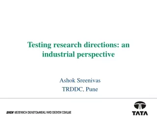 Testing research directions: an industrial perspective