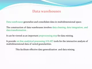 Data warehouses