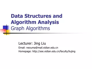 Data Structures and Algorithm Analysis Graph Algorithms