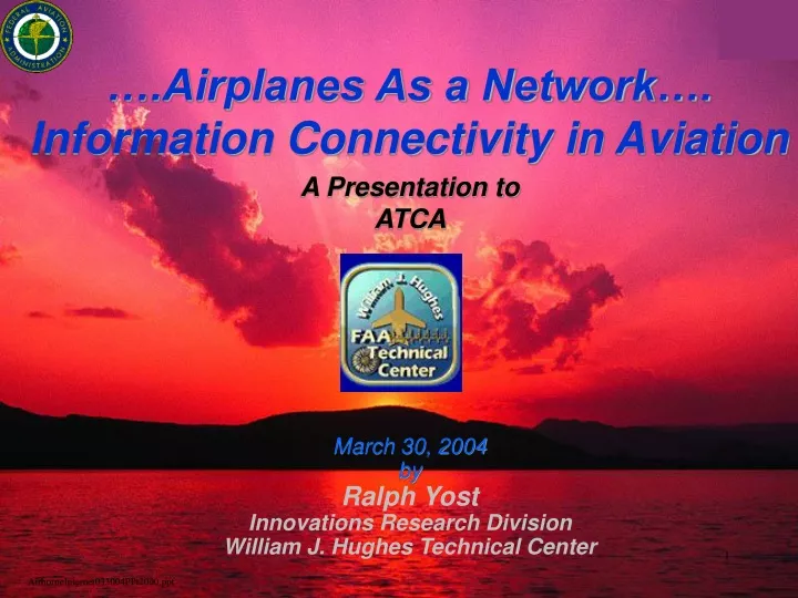 airplanes as a network information connectivity