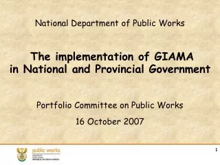 Portfolio Committee on Public Works  16 October 2007