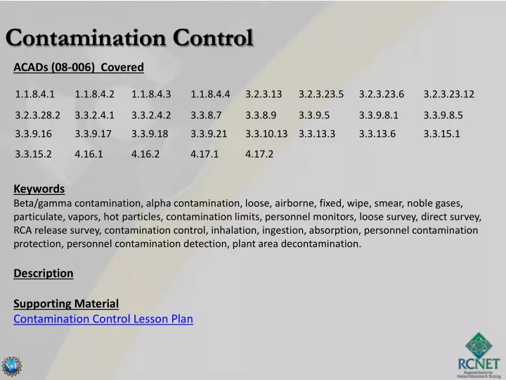 contamination control