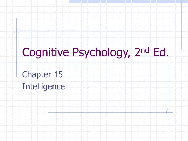 cognitive psychology 2 nd ed