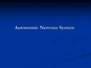 Autonomic Nervous System