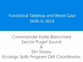 Functional Tabletop and Worst Case Drills in 2014