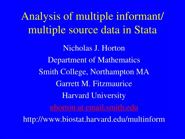 analysis of multiple informant multiple source data in stata