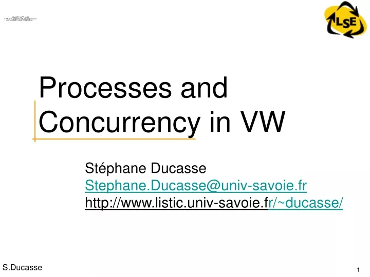 processes and concurrency in vw