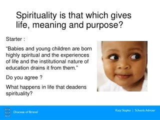 Spirituality is that which gives life, meaning and purpose?