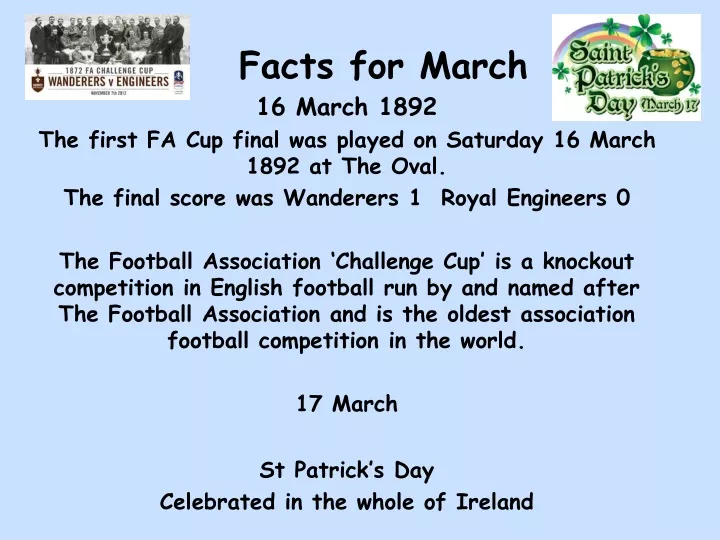 facts for march