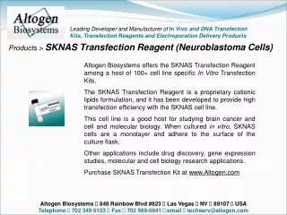 Products &gt;  SKNAS Transfection Reagent (Neuroblastoma Cells)