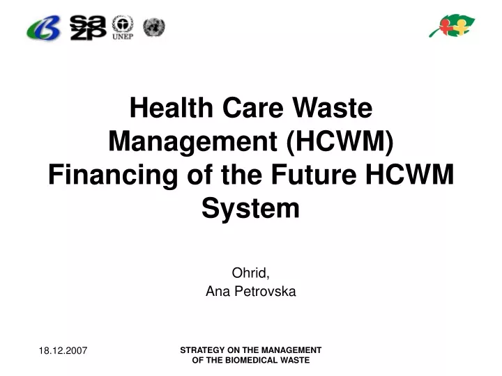health care waste management hcwm financing of the future hcwm system