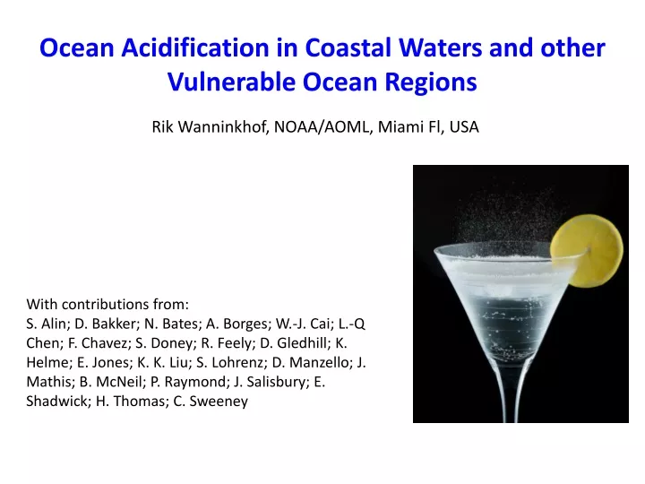 ocean acidification in coastal waters and other