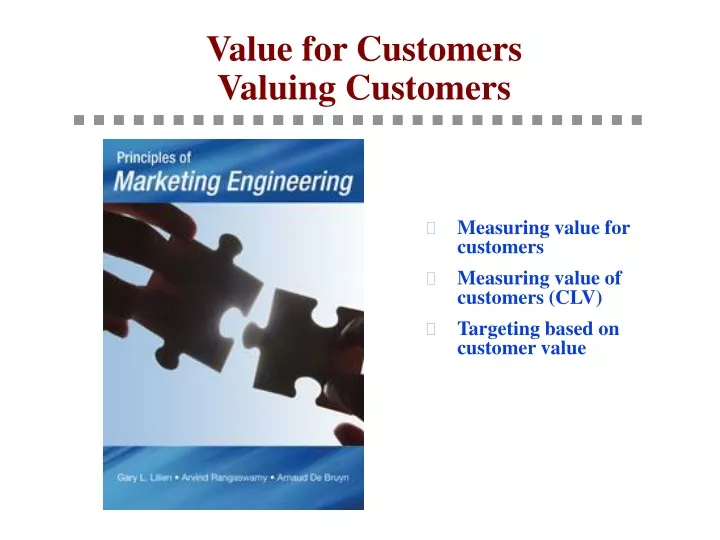 value for customers valuing customers