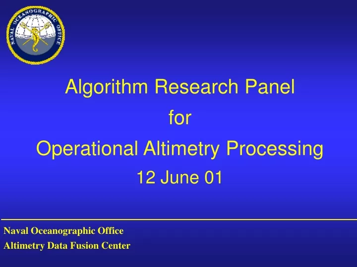 algorithm research panel for operational