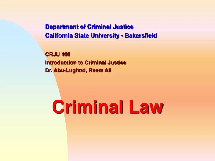 department of criminal justice california state