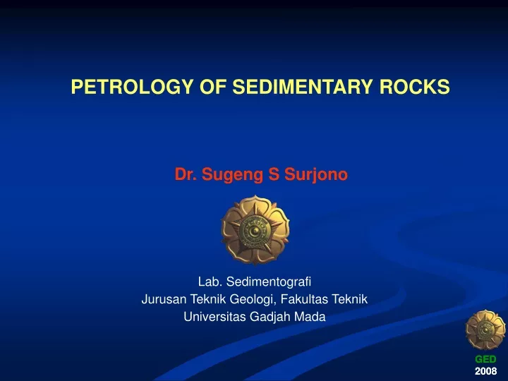 petrology of sedimentary rocks