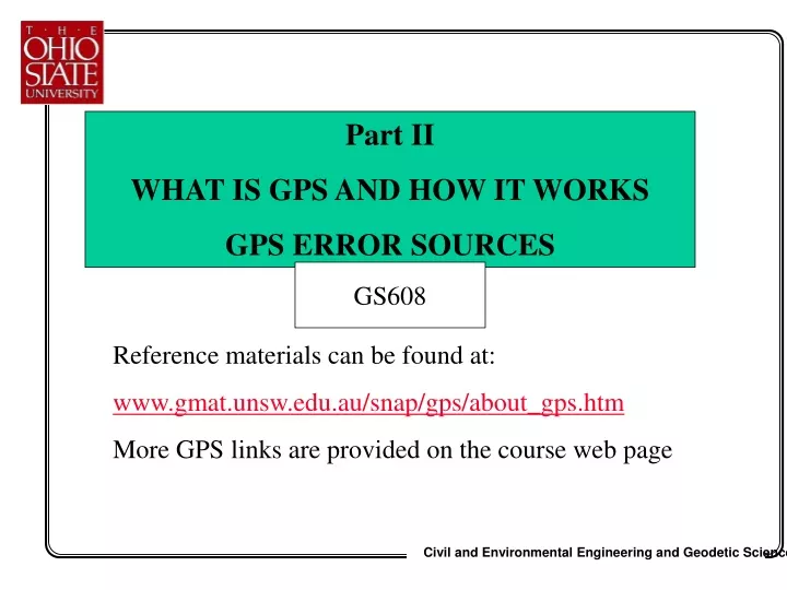 part ii what is gps and how it works gps error