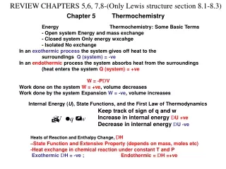 REVIEW CHAPTERS 5,6, 7,8-(Only Lewis structure section 8.1-8.3)