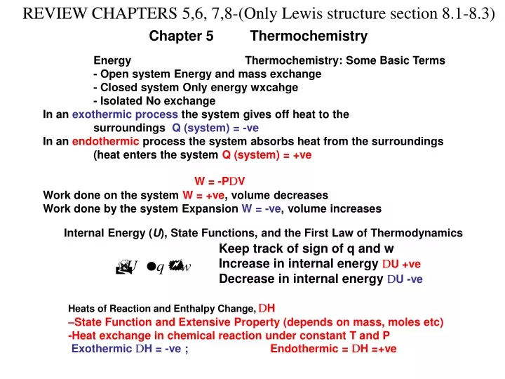 review chapters 5 6 7 8 only lewis structure