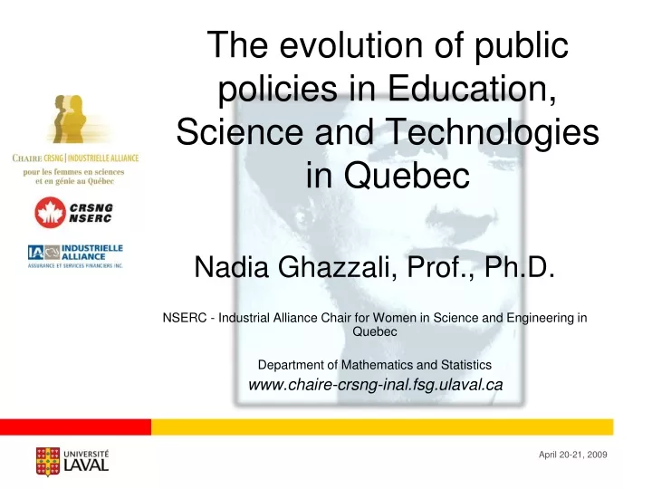 the evolution of public policies in education science and technologies in quebec