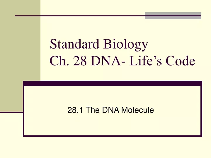 standard biology ch 28 dna life s code