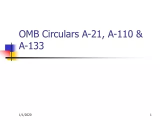 OMB Circulars A-21, A-110 &amp; A-133