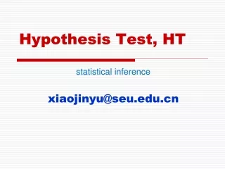 Hypothesis Test, HT