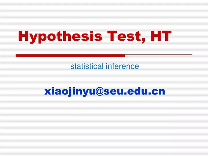 hypothesis test ht