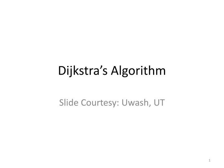 dijkstra s algorithm