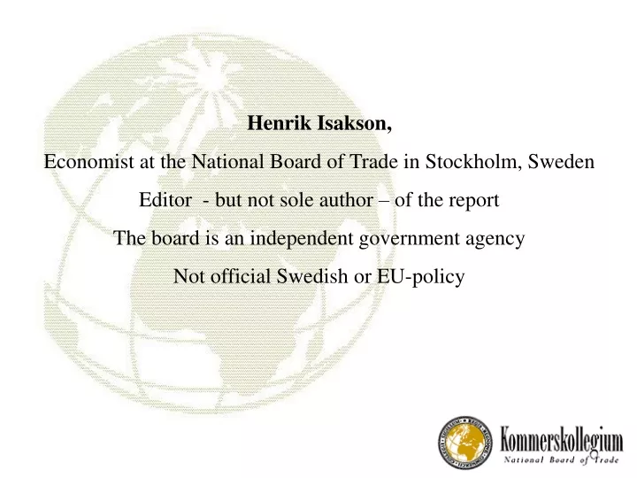 henrik isakson economist at the national board