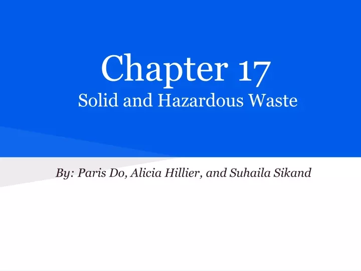 chapter 17 solid and hazardous waste