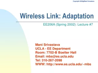 Wireless Link: Adaptation