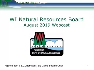 WI Natural Resources Board August 2019 Webcast