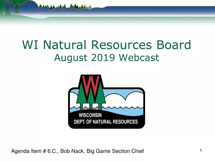 wi natural resources board august 2019 webcast