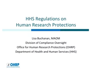 HHS Regulations on  Human Research Protections