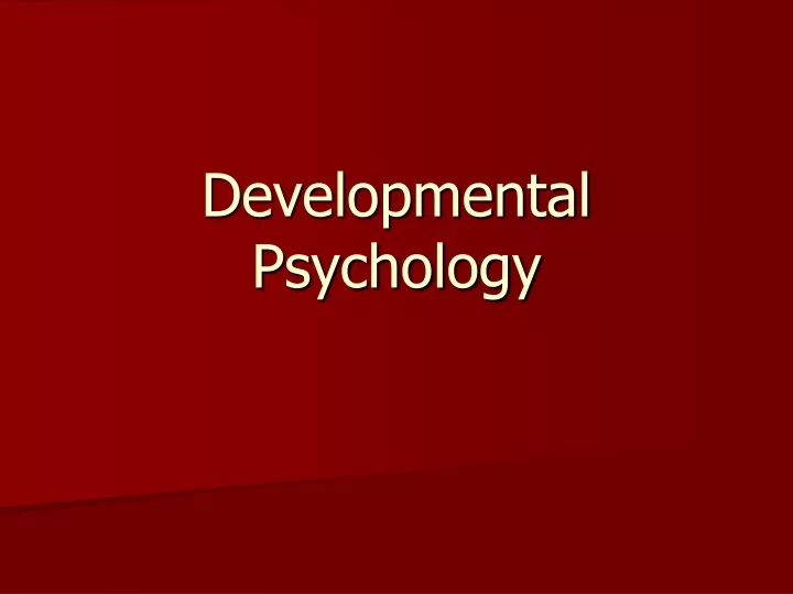 developmental psychology