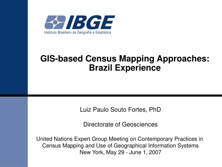 gis based census mapping approaches brazil