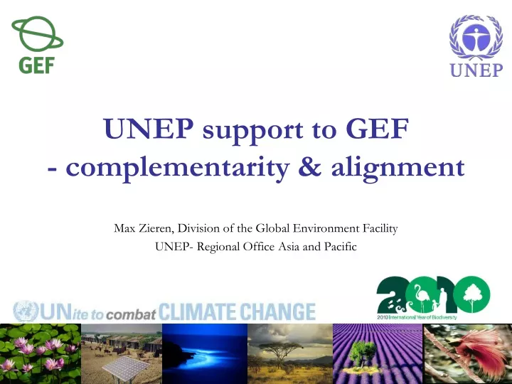 unep support to gef complementarity alignment