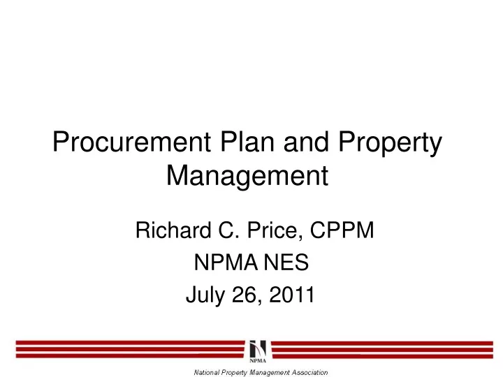procurement plan and property management