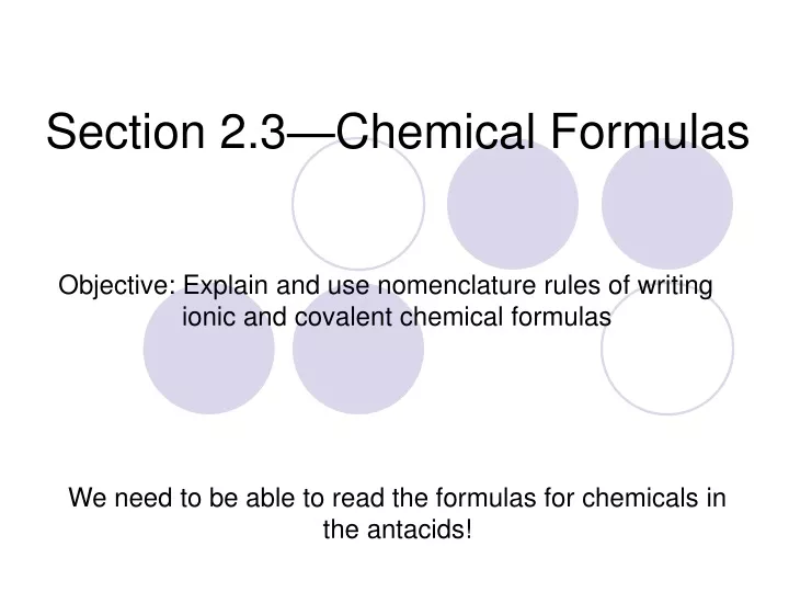section 2 3 chemical formulas