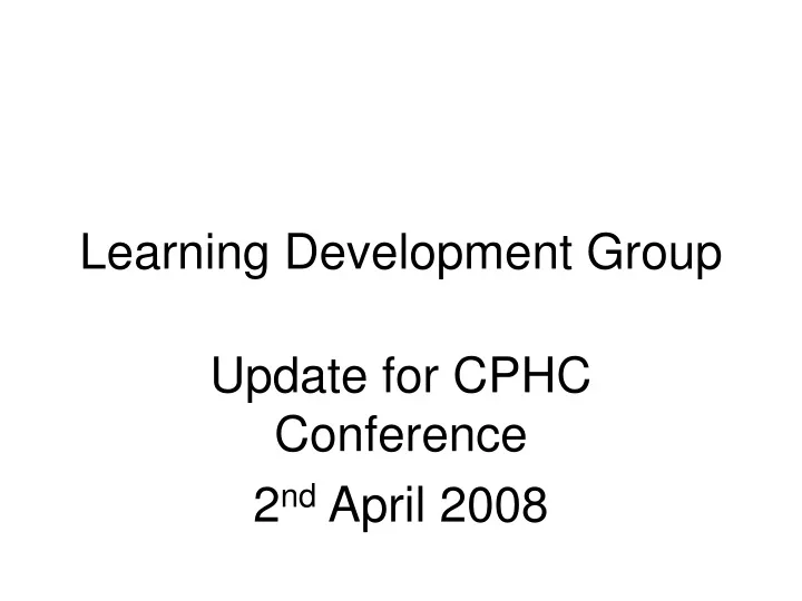 learning development group