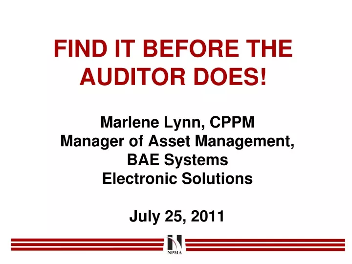 find it before the auditor does