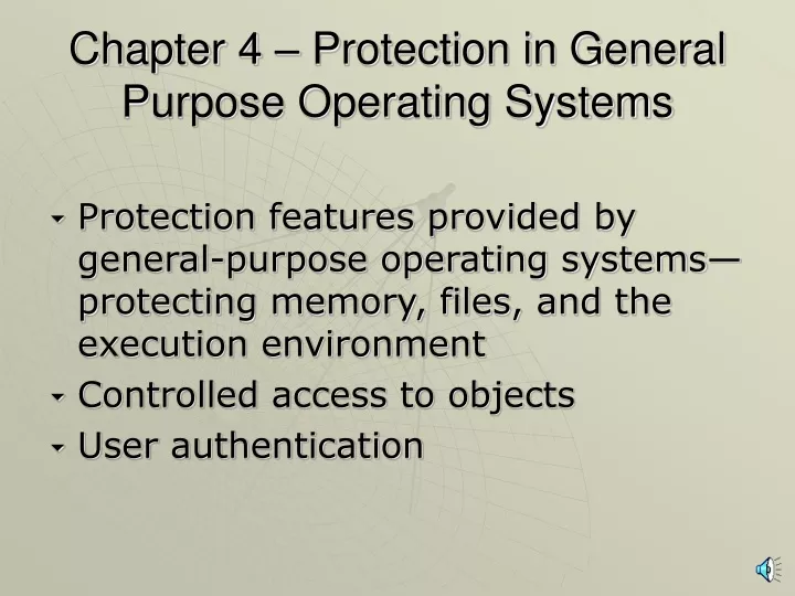 chapter 4 protection in general purpose operating systems
