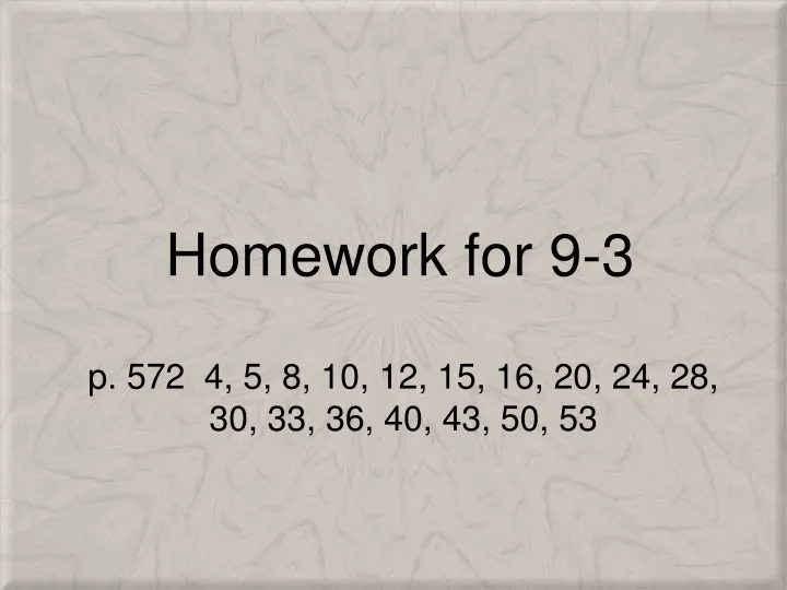 homework for 9 3